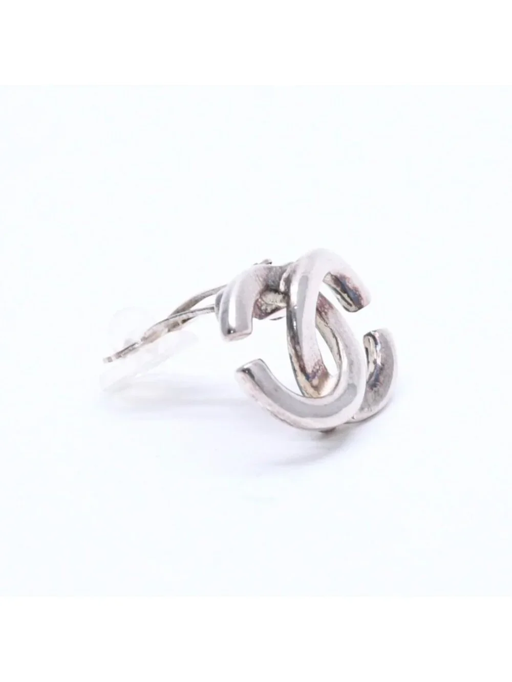 Chanel Earrings CC Logo 01 Silver Metal